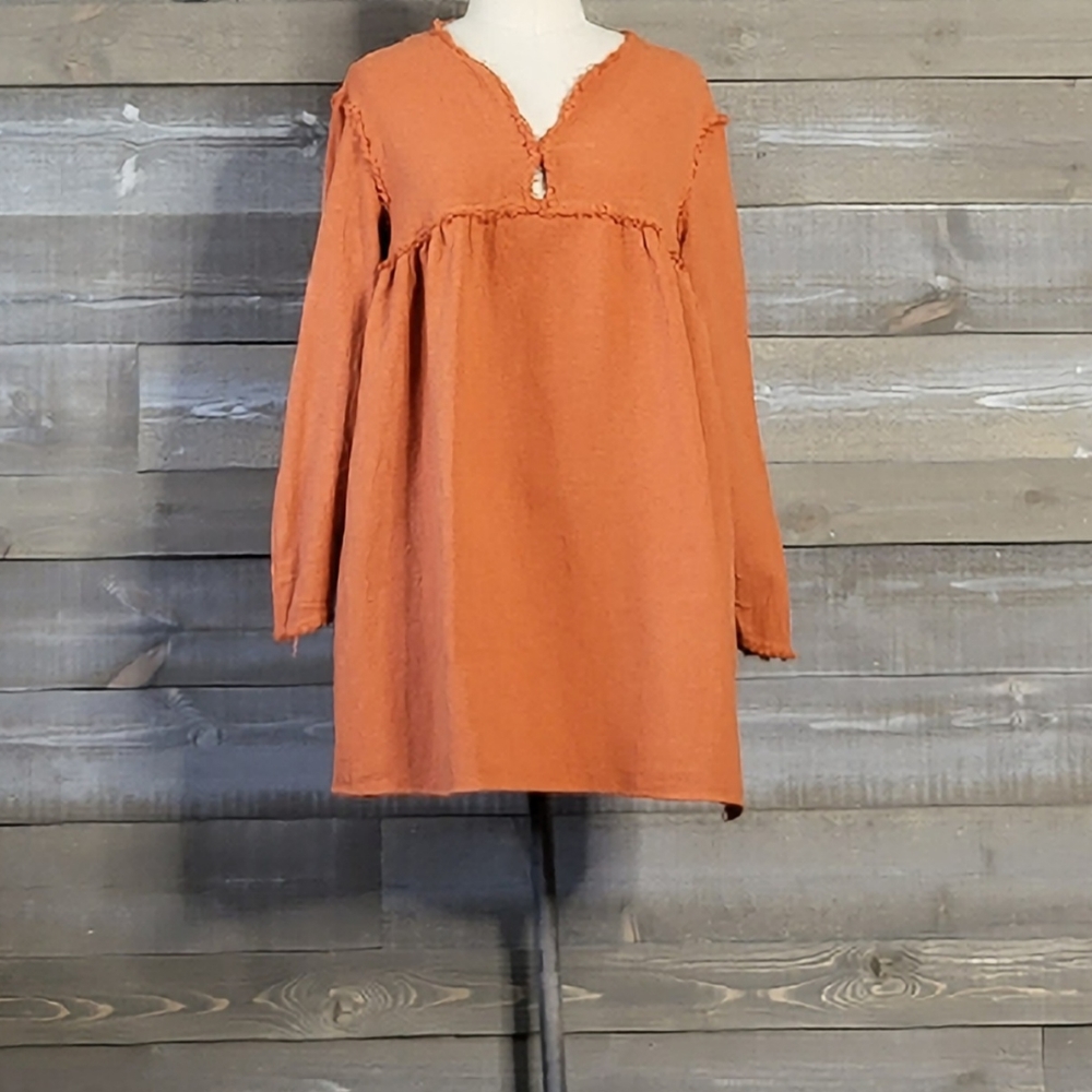 Zara Trafaluc Collection Baby Doll Burnt Orange/Rust Dress